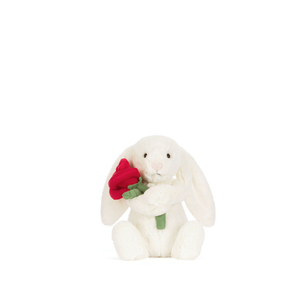 Cream Bunny with Rose