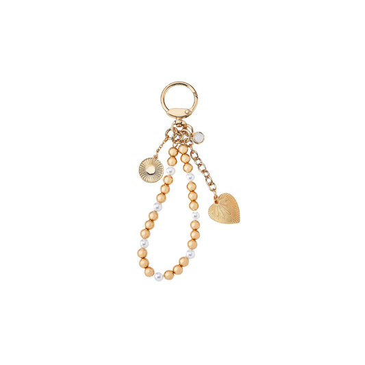 Beaded and Heart Bag Charm