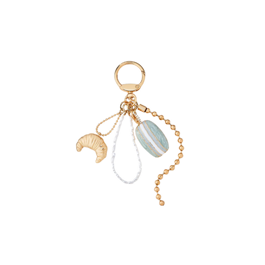 Beaded and Crossiant Bag Charm