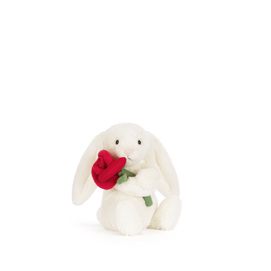 Cream Bunny with Rose